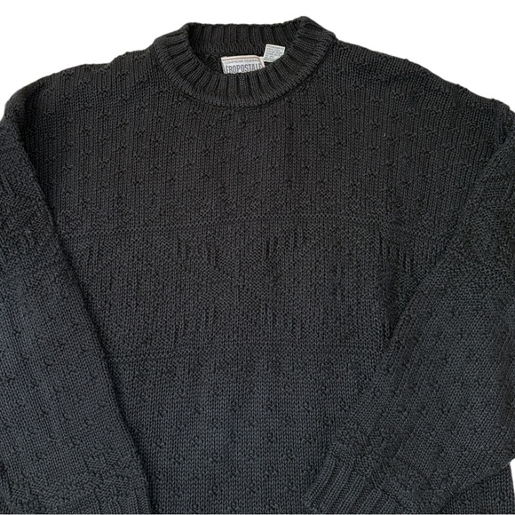 VTG 90s Aeropostale Chunky Crewneck Sweater Blue Snowflake Cotton/Ramie Korea XL - Picture 3 of 14